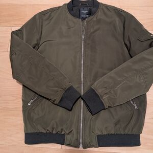 Zara Trafuluc Olive Green Bomber Jacket S